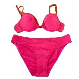 Kate Spade Swimsuit Two Piece Set Large Pink Bikini Feminine Summer Beachwear
